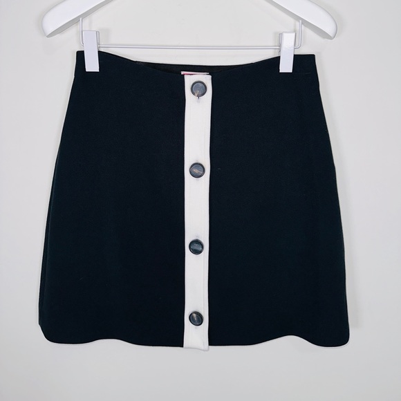 Black & White Button Down Mini Skirt By Kate Spade Size 6 - Picture 5 of 11